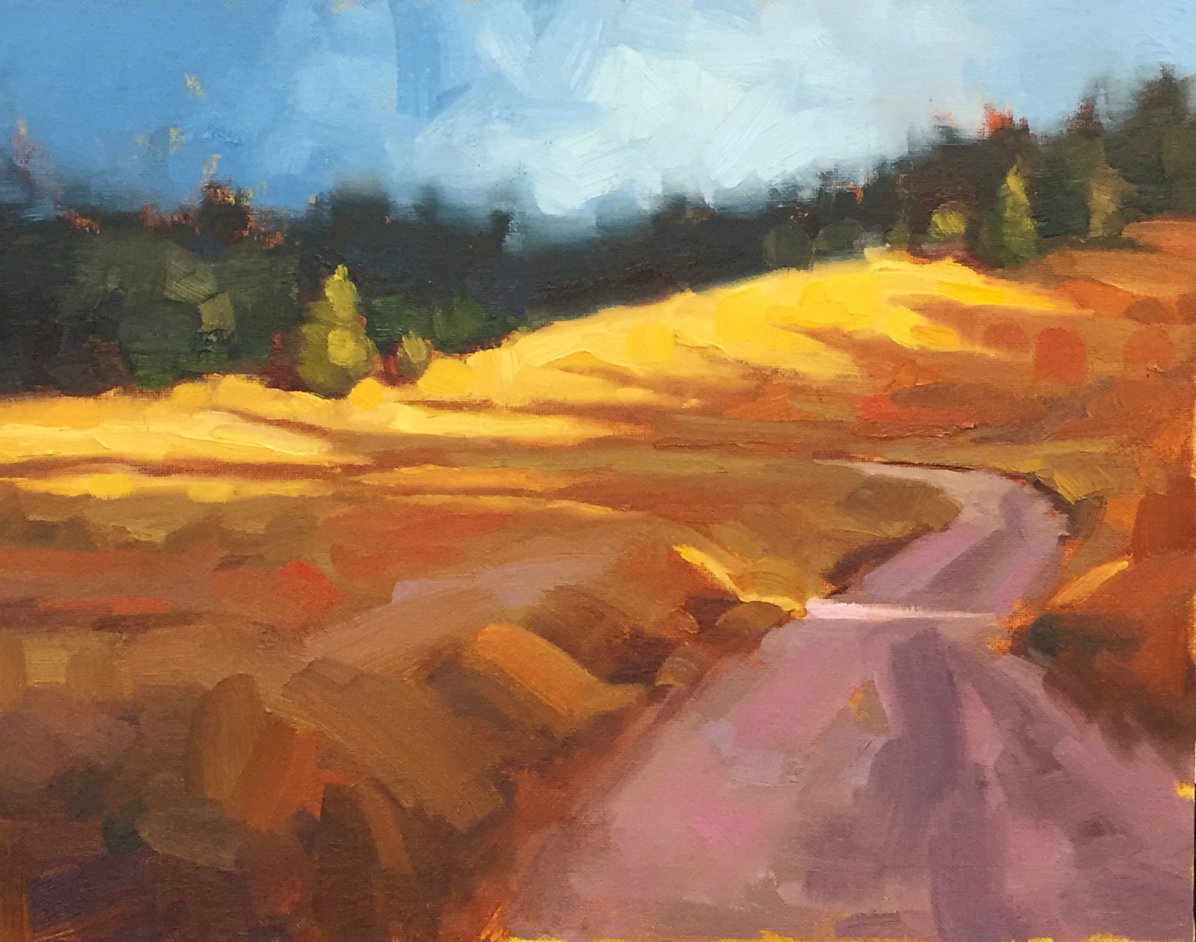 Glowing Fields Oil Painting Lessons Discover How To Paint A Landscape Vibrating With Light And Color In This Step By Lesson You Ll Start Blocking The Basic Forms Bold
